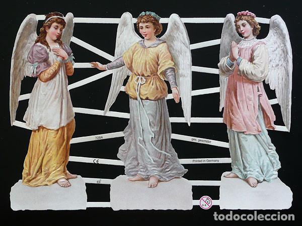 Coleccionismo Cromos troquelados antiguos: ZPR. LAMINA DE CROMOS TROQUELADOS CON BRILLO Y RELIEVE EF - 7284 - ANGELES