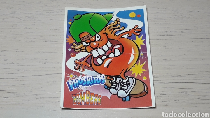 Colecionismo Cromos recortados antigos: Cromo *Bombers* skateboard, promocional premium Phoskitos. A&ntilde;o 1996.
