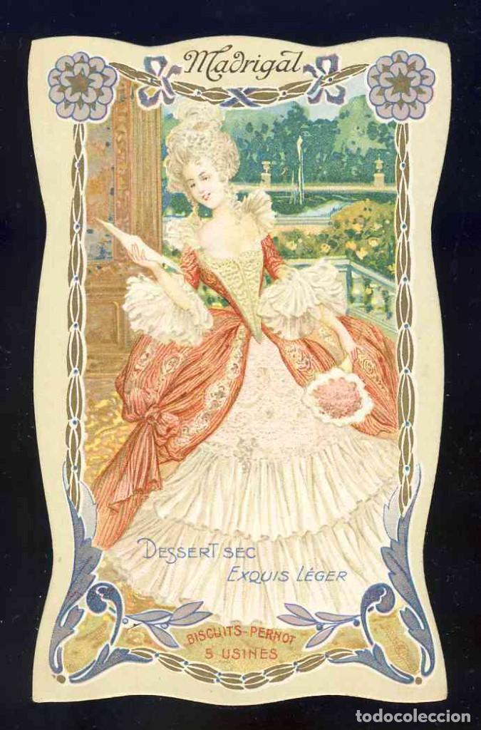 Coleccionismo cromos troquelados antiguos: Cromo troquelado modernista de Biscuits Pernot - Foto 1