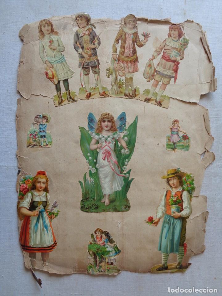 Collectable Antique Stamped Cards: HOJA CON DIECIOCHO CROMOS TROQUELADOS SIGLO XIX.CR.-027