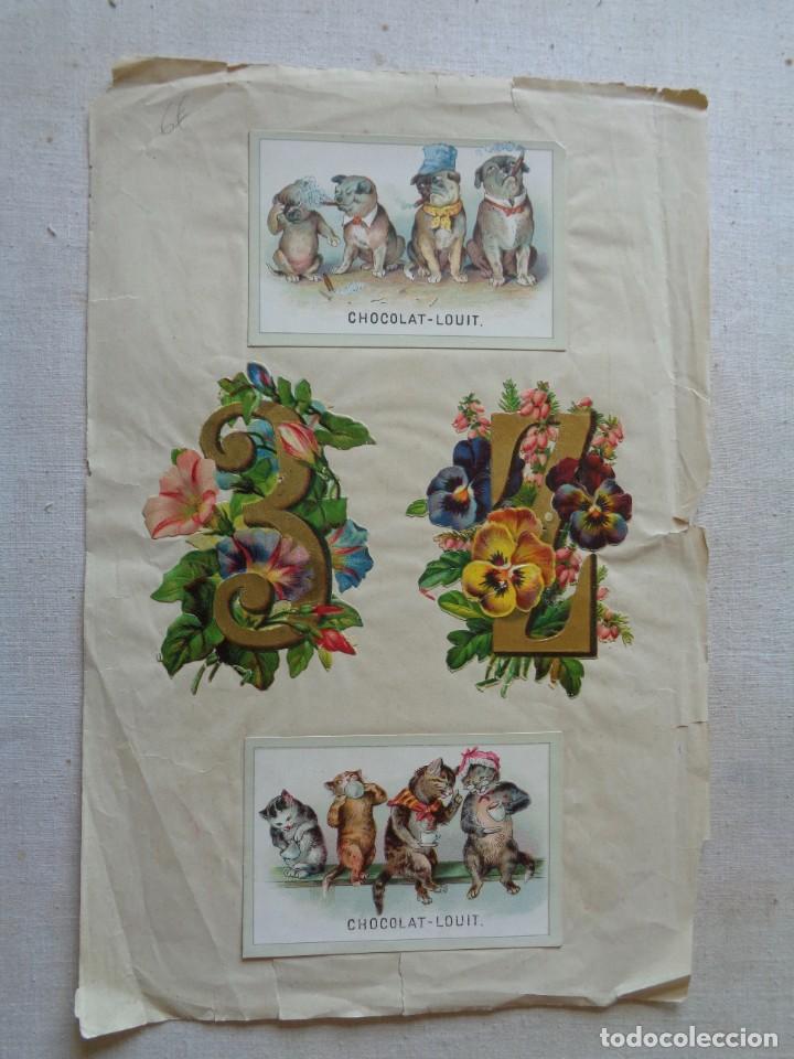 Collectable Antique Stamped Cards: HOJA CON CON CUATRO CROMOS SIGLO XIX.CR.-028