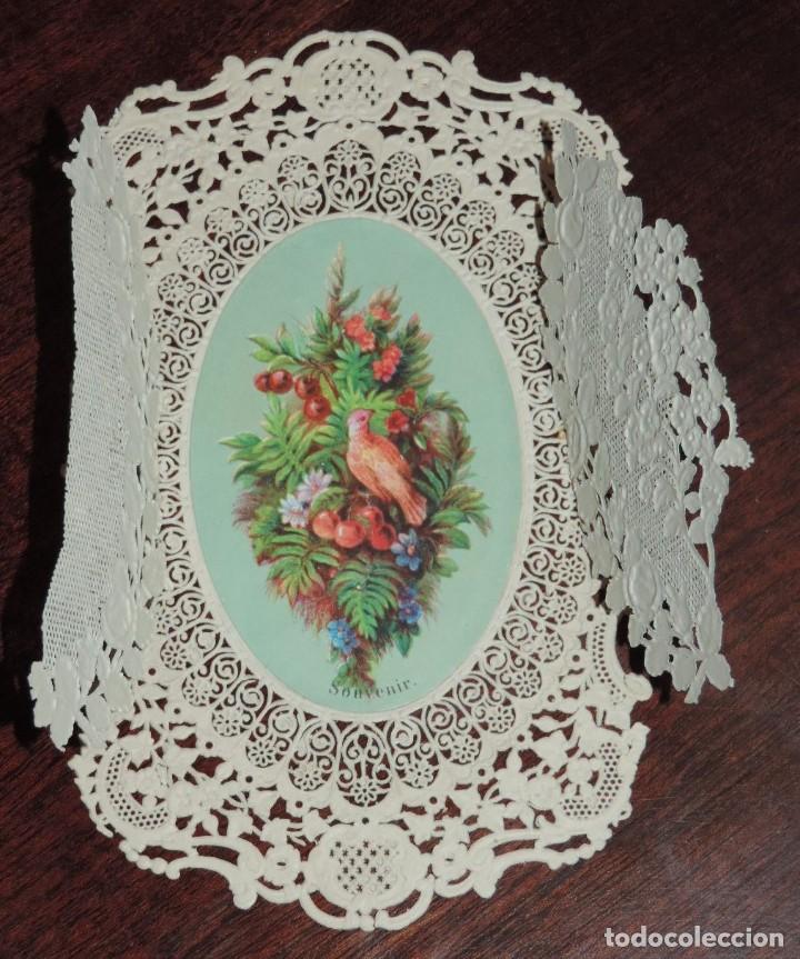 Colecionismo Cromos recortados antigos: ANTIGUO CROMO TROQUELADO, ESCRITO POR LA PARTE TRASERA, MIDE 11 X 7 CMS.