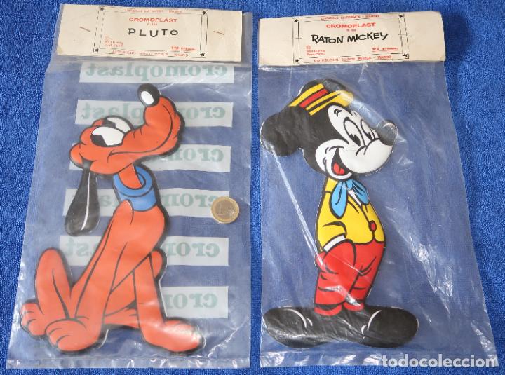 Sammeln alte gestanzte Sammelbilder: Raton Mickey y Pluto - Walt Disney - Cromoplast - Editormex - Made in Spain