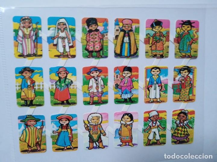 Coleccionismo Cromos troquelados antiguos: L&Aacute;MINA DE CROMOS TROQUELADOS ESPA&Ntilde;OLES GR&Aacute;FICAS LORO&Ntilde;O a&ntilde;os 70 serie paises del mundo trajes