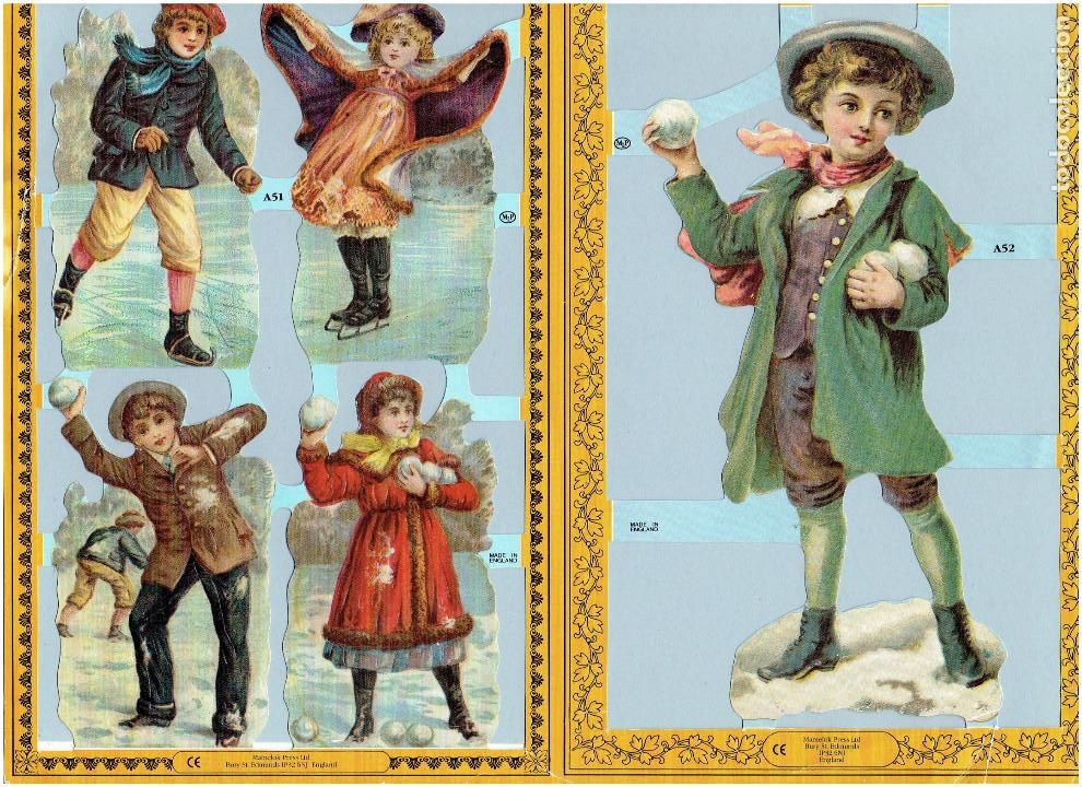 Colecionismo Cromos recortados antigos: * CROMOS TROQUELADOS - L&Aacute;MINA INGLESA SERIE ORO O DORADA, MLP A4 - MAMELOK *