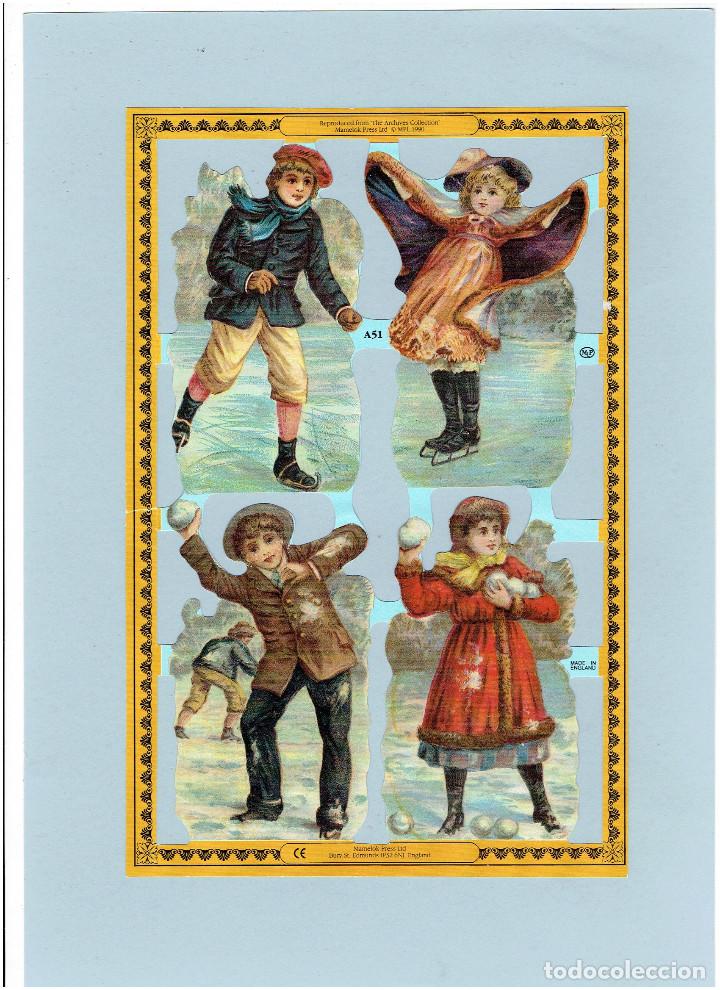Colecionismo Cromos recortados antigos: * CROMOS TROQUELADOS - L&Aacute;MINA INGLESA SERIE ORO O DORADA, MLP A4 - MAMELOK *