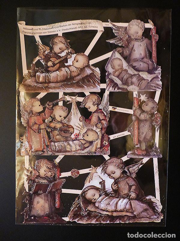 Colecionismo Cromos recortados antigos: ZPR. LAMINA DE CROMOS TROQUELADOS CON BRILLO, RELIEVE Y PURPURINA EF - 7505 - BELEN INFANTIL.