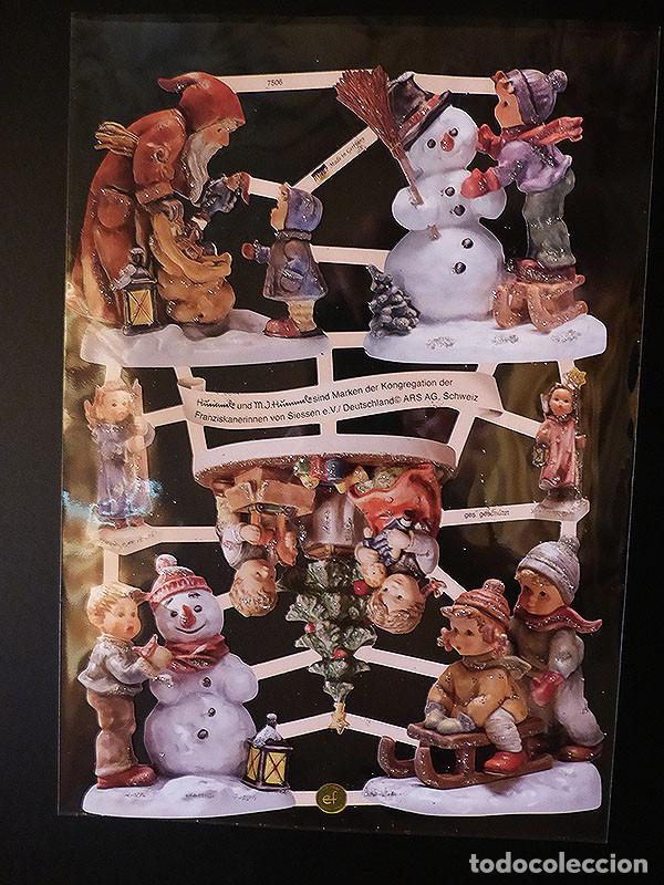 Colecionismo Cromos recortados antigos: ZPR. LAMINA DE CROMOS TROQUELADOS CON BRILLO, RELIEVE Y PURPURINA EF - 7506 - NI&Ntilde;OS Y NAVIDAD.