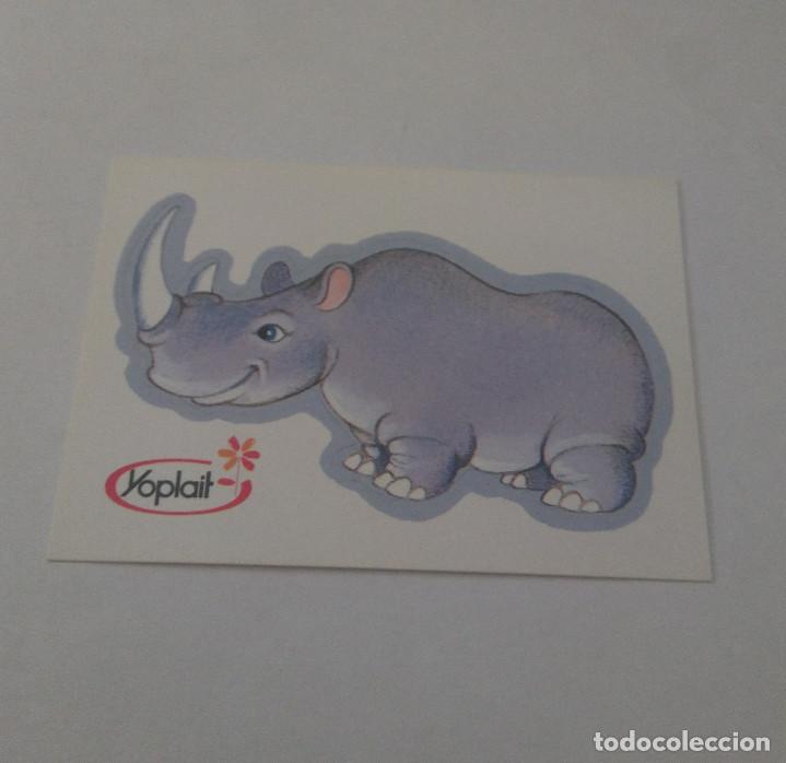 Coleccionismo Cromos troquelados antiguos: CROMOS PEGATINA TROQUELADO ANIMAlES SAFARI PUBLICIDAD YOPLAIT 1993 ricoceronte animal