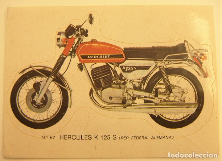 Colecionismo Cromos recortados antigos: PEGATINA CROMO MOTOS BRUGUERA HERCULES K 125 S REP. FEDERAL ALEMANA N&ordm; 67