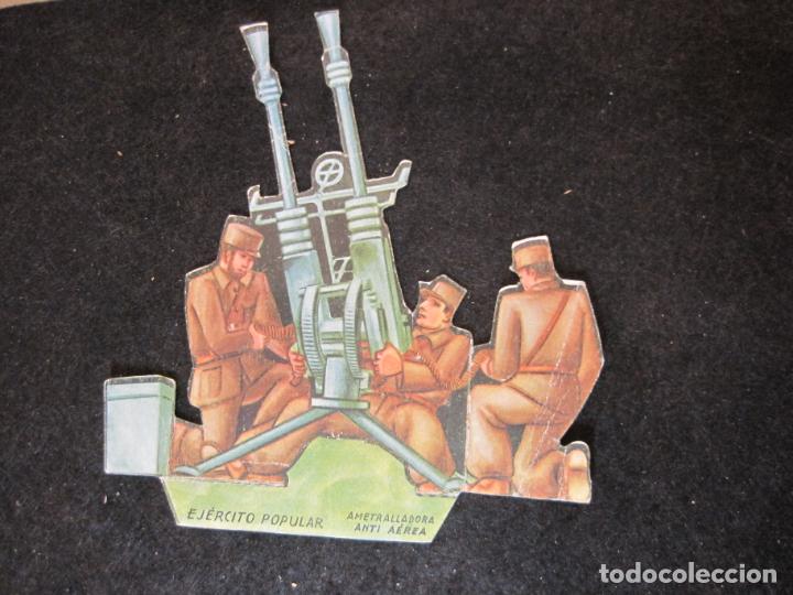 Coleccionismo Cromos troquelados antiguos: EJERCITO POPULAR-AMETRALLADORA ANTI AEREA-CROMO ANTIGUO TROQUELADO-VER FOTOS-(K-3641)