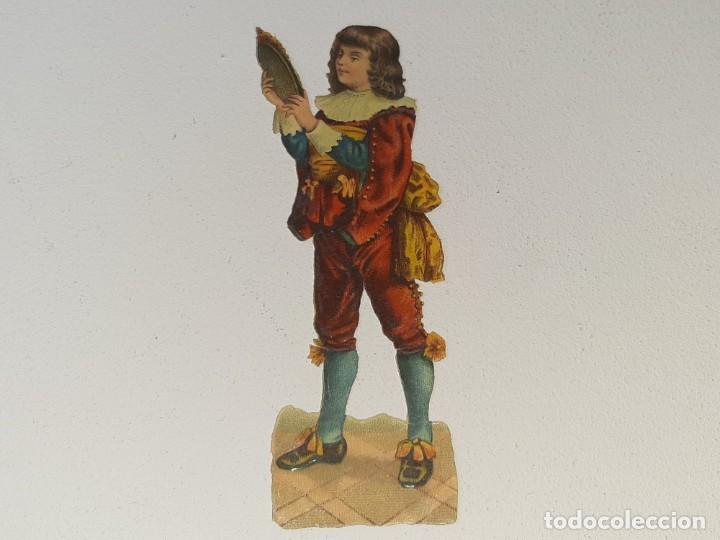 Sammeln alte gestanzte Sammelbilder: ANTIGUO CROMO TROQUELADO TROQUELADO DE EPOCA FINALES DEL SIGLO XIX NI&Ntilde;O MIRANDOSE AL ESPEJO