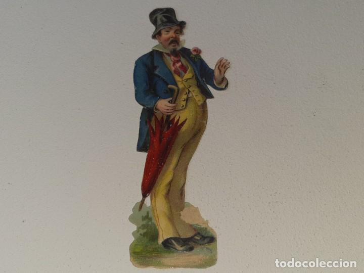 Sammeln alte gestanzte Sammelbilder: ANTIGUO CROMO TROQUELADO TROQUELADO DE FINALES DEL SIGLO XIX CABALLERO DE EPOCA