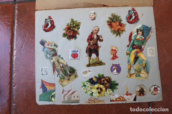 Sammeln alte gestanzte Sammelbilder: LOTE DE CROMOS TROQUELADOS PEGADOS EN PAPEL
