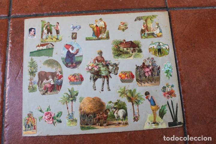Sammeln alte gestanzte Sammelbilder: LOTE DE CROMOS TROQUELADOS PEGADOS EN PAPEL