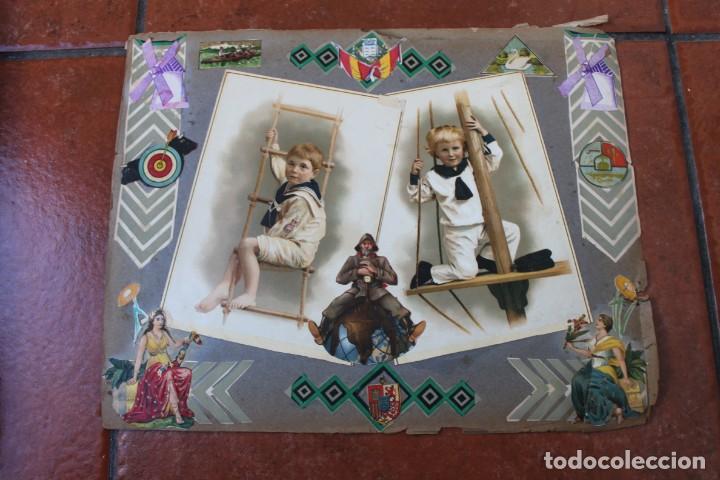 Sammeln alte gestanzte Sammelbilder: LOTE DE CROMOS TROQUELADOS PEGADOS EN PAPEL