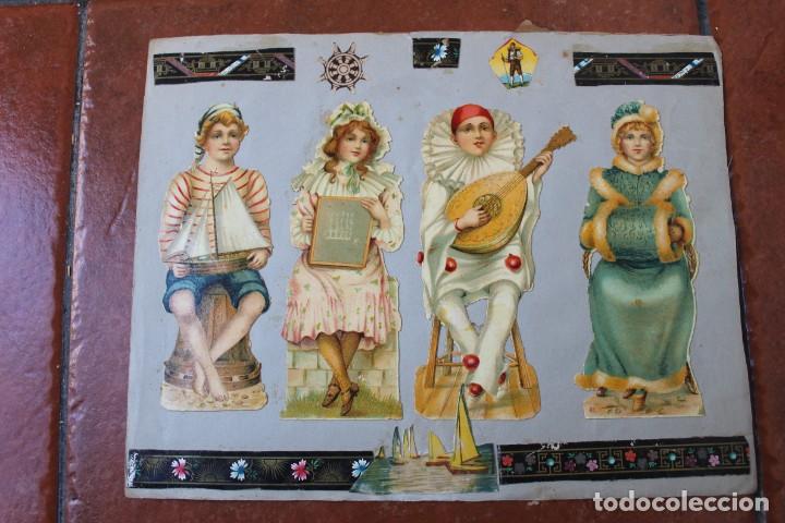 Colecionismo Cromos recortados antigos: LOTE DE CROMOS TROQUELADOS PEGADOS EN PAPEL