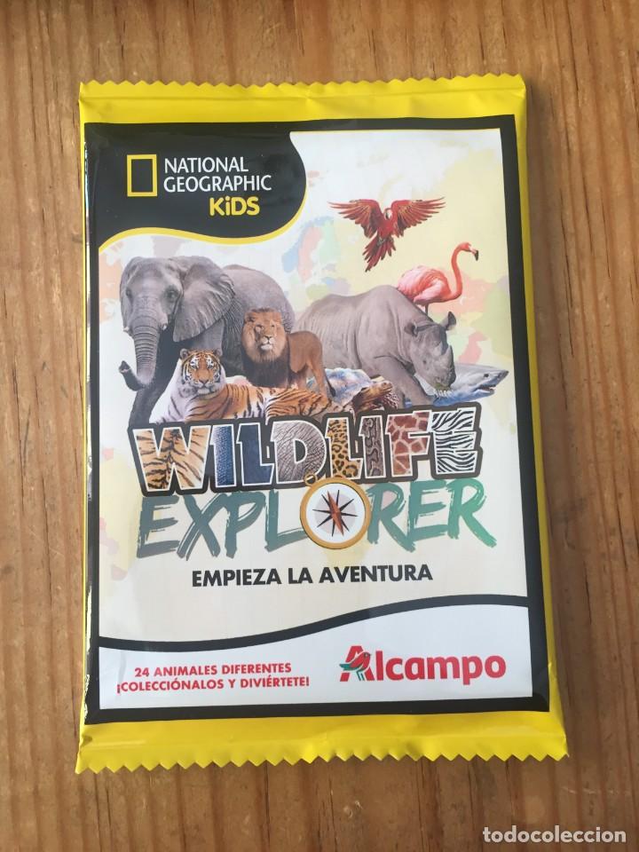 Sammeln alte gestanzte Sammelbilder: R14923 SOBRE DE CROMOS SIN ABRIR NATIONAL GEOGRAPHIC KIDS WILDLIFE EXPLORER ALCAMPO