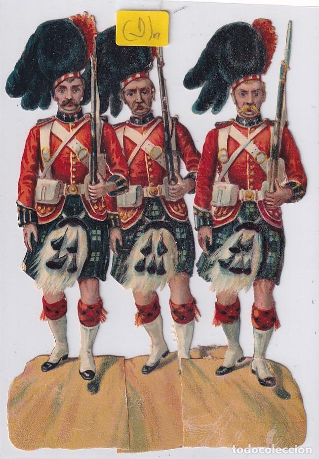 Sammeln alte gestanzte Sammelbilder: 3 Antiguos cromos troquelado guardia inglesa / Irlandesa unos 14 cm