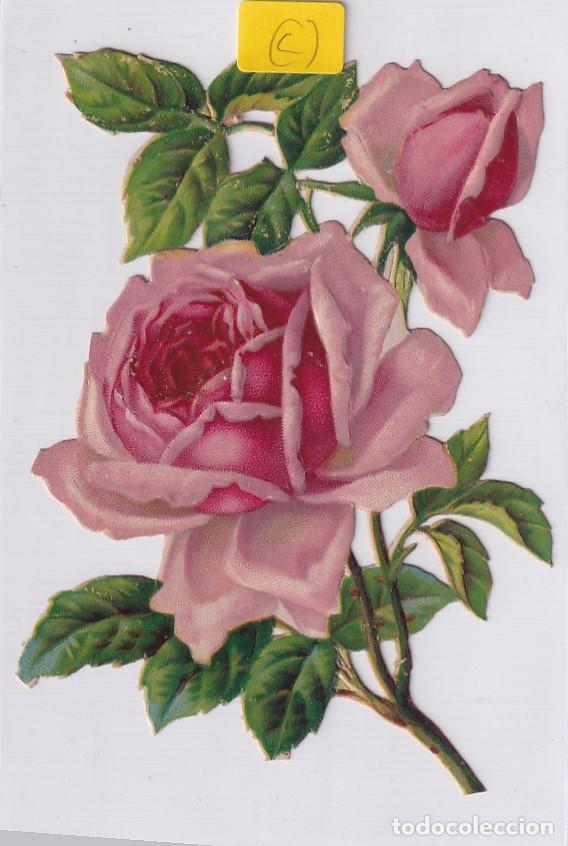 Sammeln alte gestanzte Sammelbilder: Antiguo cromo troquelado Rosas unos 12 cm