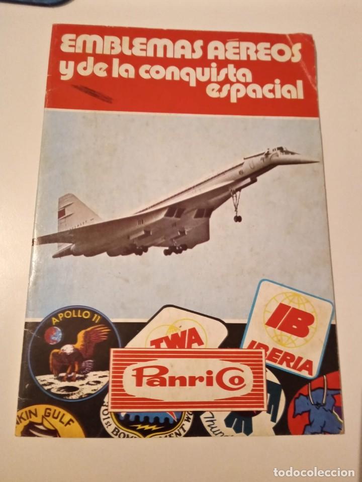 Colecionismo Cromos recortados antigos: ALBUM EMBLEMAS AEREOS Y DE LA CONQUISTA ESPACIAL PANRICO DONUTS VACIO A&Ntilde;OS 70