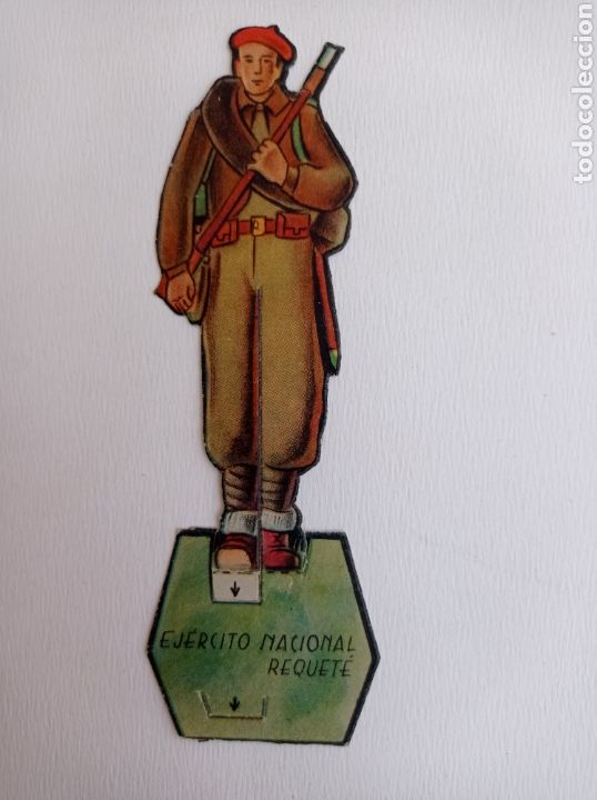 Collectionnisme Cartes &agrave; collectionner massicot&eacute;es anciennes: Cromo troquelado , ej&eacute;rcito nacional , requete , almacenes alemanes