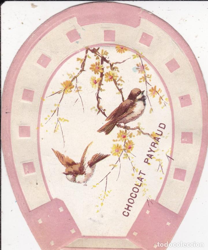 Collectionnisme Cartes &agrave; collectionner massicot&eacute;es anciennes: Herradura en relieve Chocolat Payraud Francia 9x10ctms