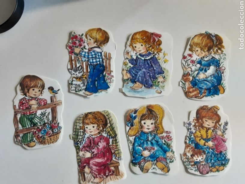 Sammeln alte gestanzte Sammelbilder: 7 Cromos troquelados de ni&ntilde;as a&ntilde;os 70
