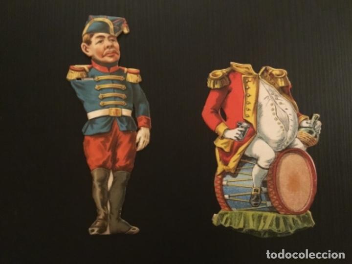 Collectionnisme Cartes &agrave; collectionner massicot&eacute;es anciennes: Cromos troquelados Jaime Boix XIX - XX mu&ntilde;eco soldado vestidos serie B n&uacute;mero 3