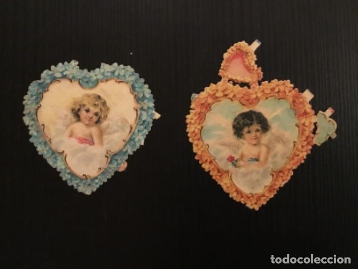Colecionismo Cromos recortados antigos: Cromos troquelados chocolates Amatller siglo XIX ni&ntilde;os angeles