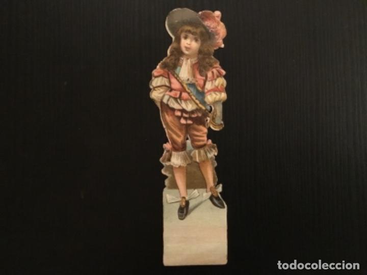 Colecionismo Cromos recortados antigos: Cromos troquelados chocolates Amatller siglo XIX ni&ntilde;o de epoca