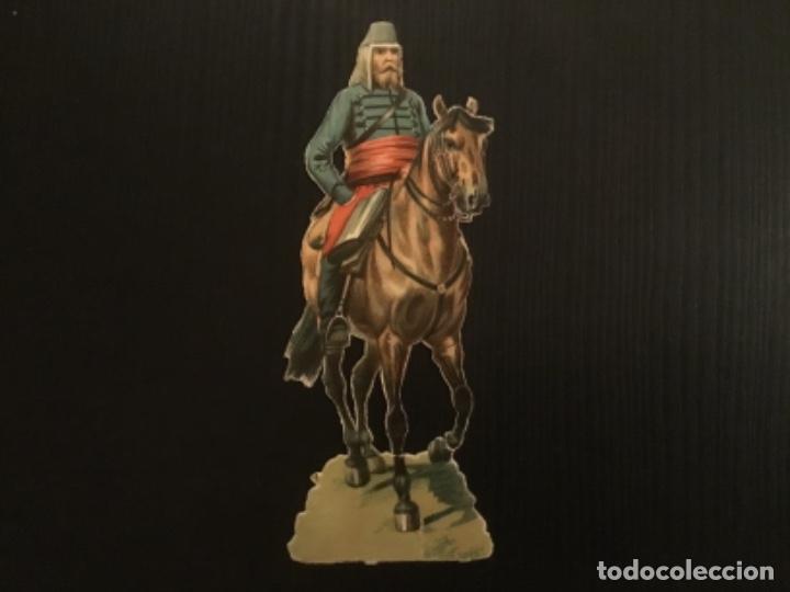 Collectable Antique Stamped Cards: Cromo troquelado antiguo chocolates Juncosa soldado ej&eacute;rcito caballer&iacute;a