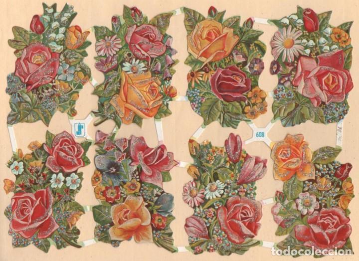 Sammeln alte gestanzte Sammelbilder: Antigua l&aacute;mina de cromos troquelados WS 608 con purpurina