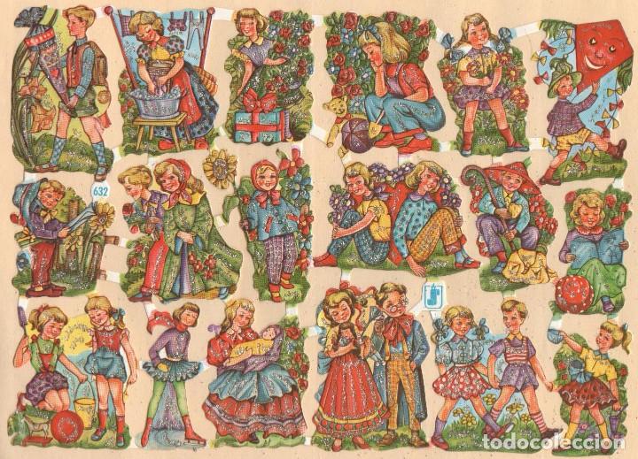 Sammeln alte gestanzte Sammelbilder: Antigua l&aacute;mina de cromos troquelados WS 632 con purpurina