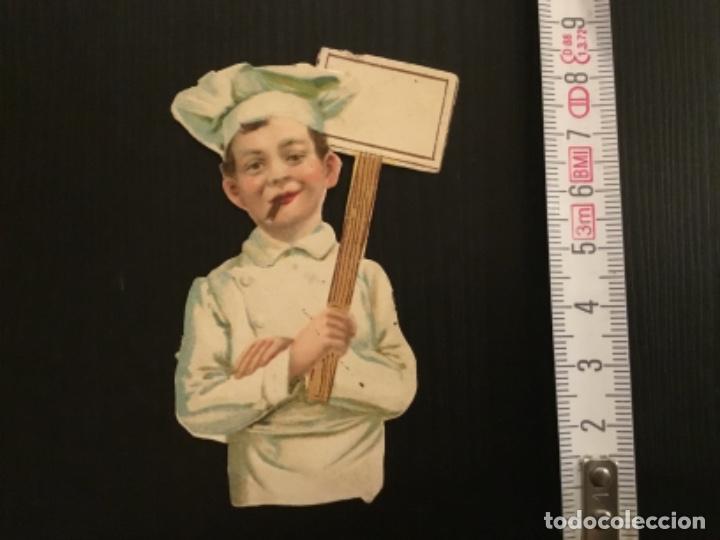 Sammeln alte gestanzte Sammelbilder: Cromo troquelado antiguo chocolates Juncosa ni&ntilde;o cocinero