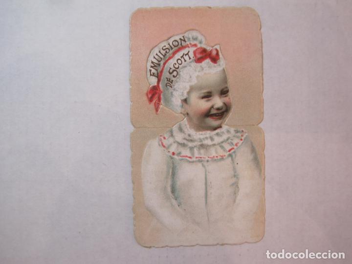 Coleccionismo Cromos troquelados antiguos: EMULSION DE SCOTT-CROMO TROQUELADO ANTIGUO-PUBLICIDAD ANTIGUA-VER FOTOS-(85.709)