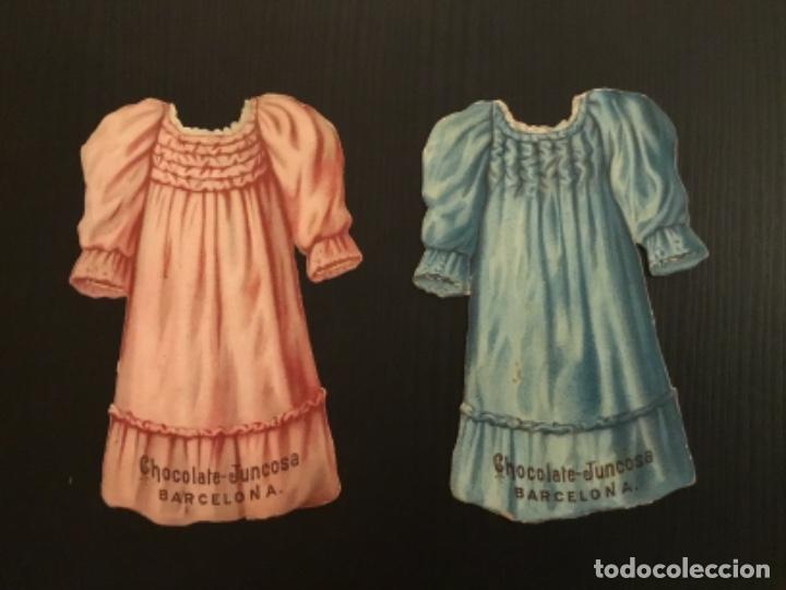 Sammeln alte gestanzte Sammelbilder: Cromo troquelado Recortable chocolates Juncosa vestido rosa y azul