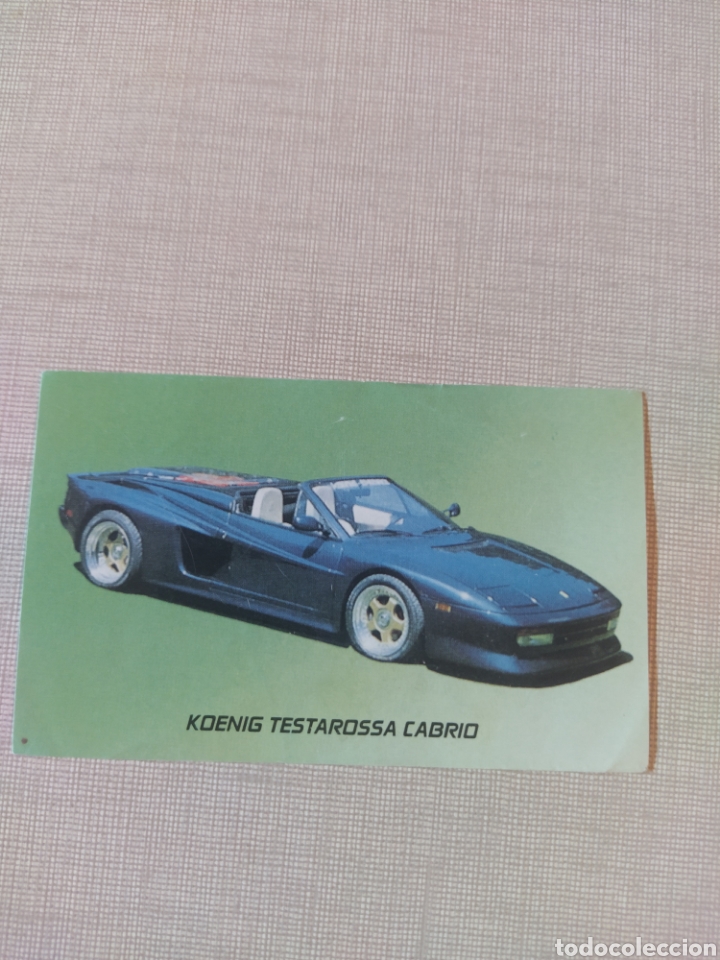Sammeln alte gestanzte Sammelbilder: Cromo MONSTRUOS DEL ASFALTO N&deg;116 Koenig Testarossa Cabrio (Adhesivo)