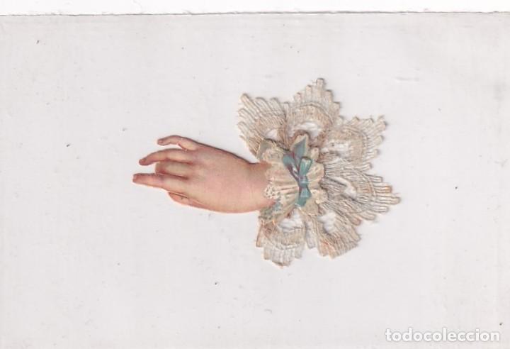 Sammeln alte gestanzte Sammelbilder: Cromo troquelado mano con encaje. 7,50cm