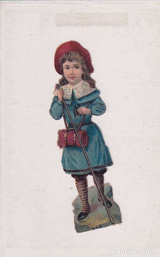 Sammeln alte gestanzte Sammelbilder: Cromo con publicidad Compa&ntilde;&iacute;a colonial. Madrid Chocolates, caf&eacute;s Ni&ntilde;a. 11 cm