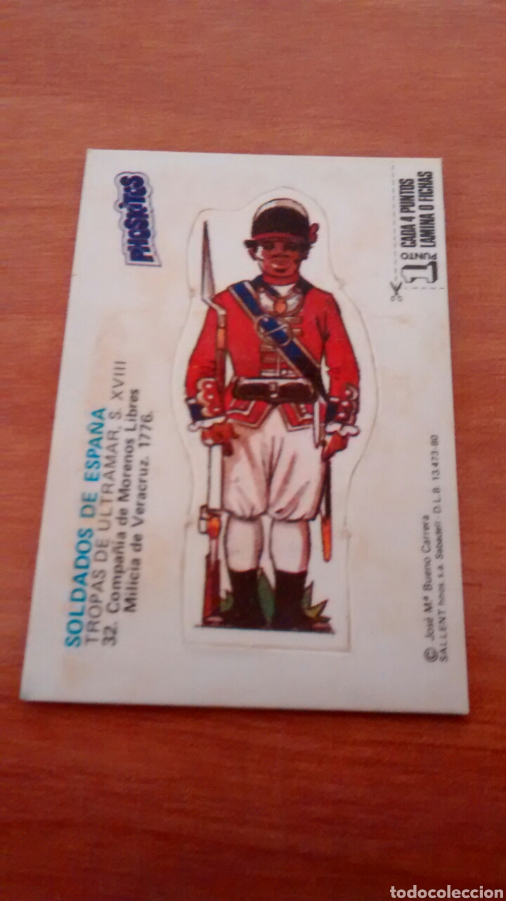 Sammeln alte gestanzte Sammelbilder: PHOSKITOS. SOLDADOS DE ESPA&Ntilde;A- COMPA&Ntilde;IA DE MORENOS LIBRES MILICIA DE VERACRUZ N&ordm; 32