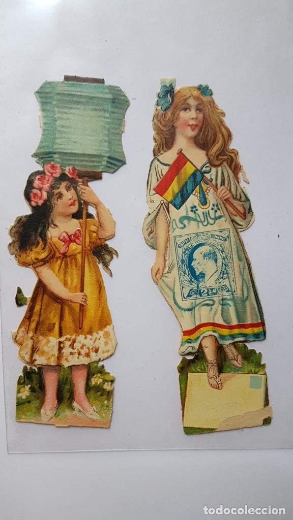 Collectable Antique Stamped Cards: 2 ANTIGUOS CROMOS TROQUELADOS. CHOCOLATE JUNCOSA. BARCELONA