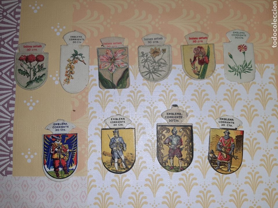 Collectable Antique Stamped Cards: 10 Emblemas de Auxilio Social, series I y L