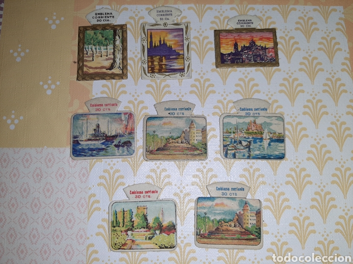 Collectable Antique Stamped Cards: 8 Emblemas de Auxilio Social , serie M