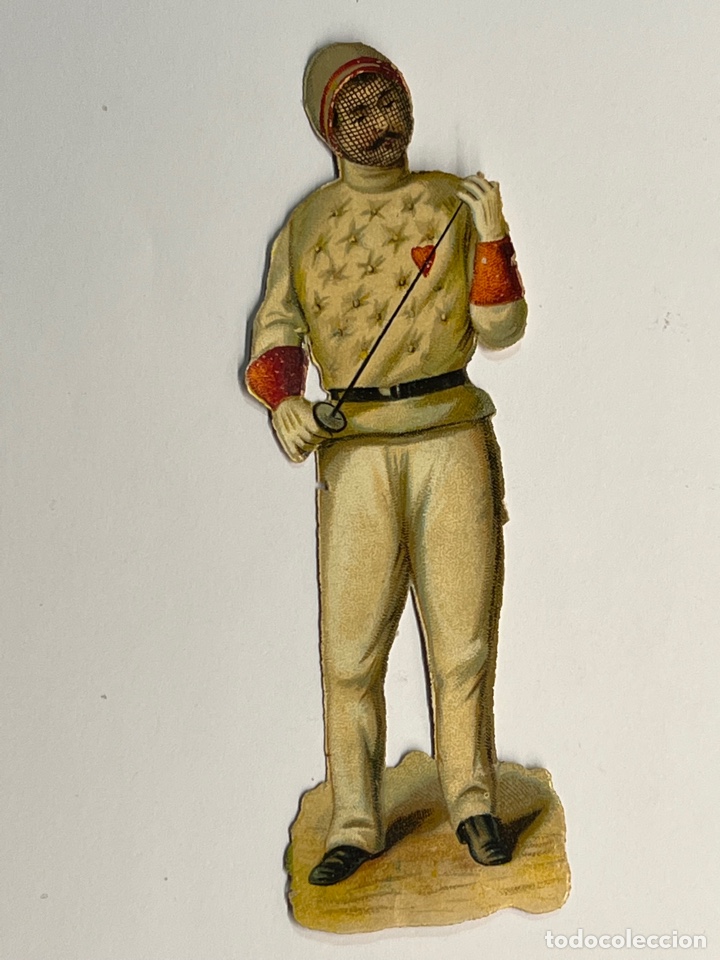 Sammeln alte gestanzte Sammelbilder: HIST&Oacute;RICO. Cromo Troquelado (h.1900?) Lavado.., Med&iacute;das: 13 x 4 cm.,
