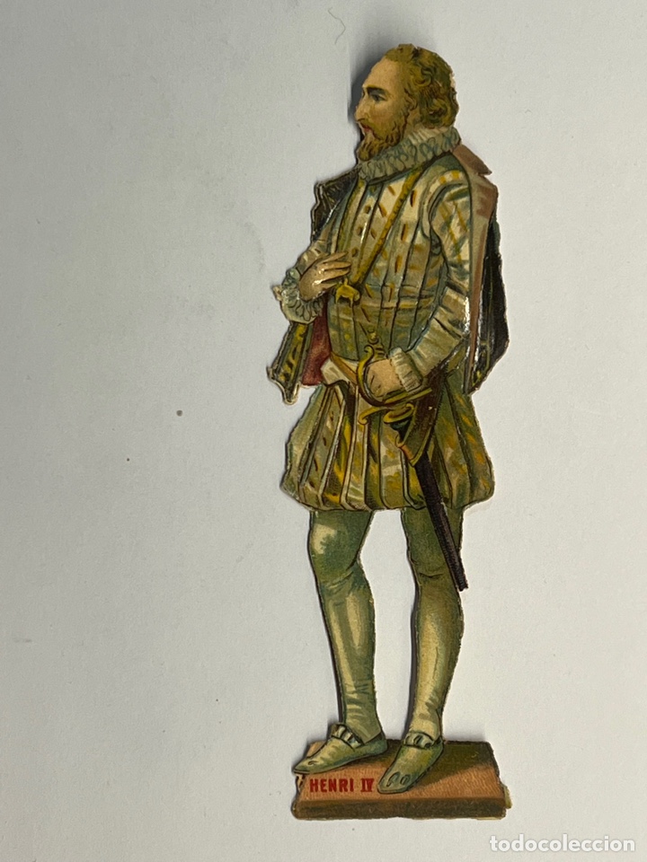 Collectable Antique Stamped Cards: HENRI IV - ENRIQUE IV, Cromo Troquelado (h.1900?) Lavado.., Med&iacute;das: 12 x 4 cm.,