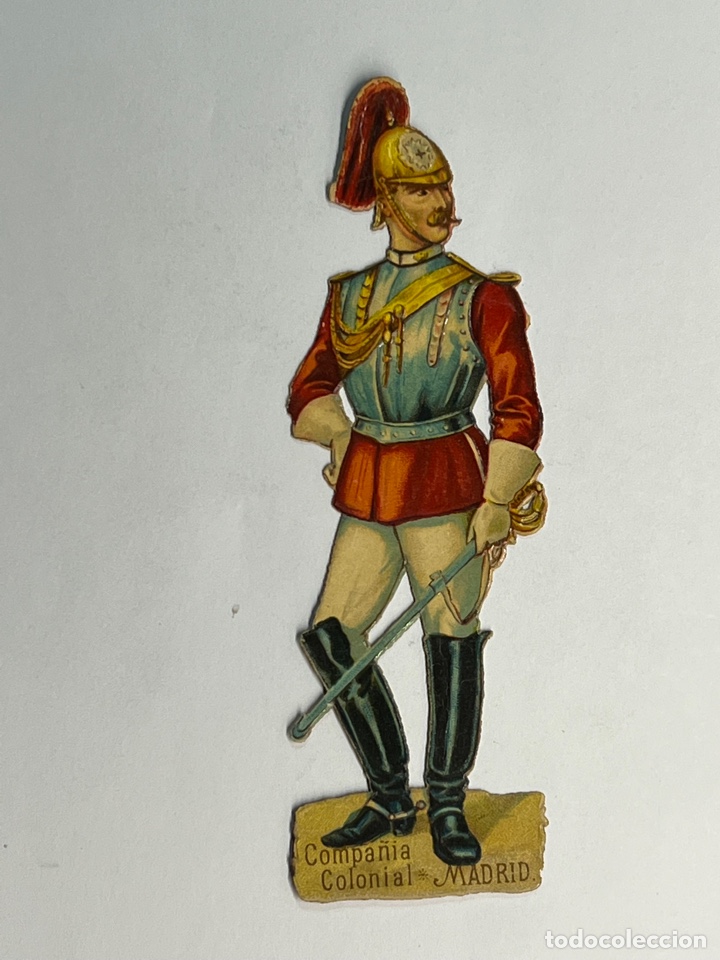 Sammeln alte gestanzte Sammelbilder: MILITAR CON SABLE. Cromo Troquelado. Compa&ntilde;&iacute;a Colonial Madrid (h.1900?) Lavado..,