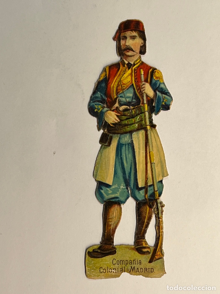 Collectionnisme Cartes &agrave; collectionner massicot&eacute;es anciennes: SOLDADO TURCO. Cromo Troquelado. Compa&ntilde;&iacute;a Colonial Madrid (h.1900?) Lavado..,