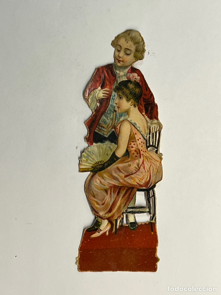 Collezionismo Figurine ritagliate antiche: ROM&Aacute;NTICISMO. Cromo Troquelado. (h.1900?) Lavado.., Med&iacute;das: 13 x 4 cm., aproximadamente..