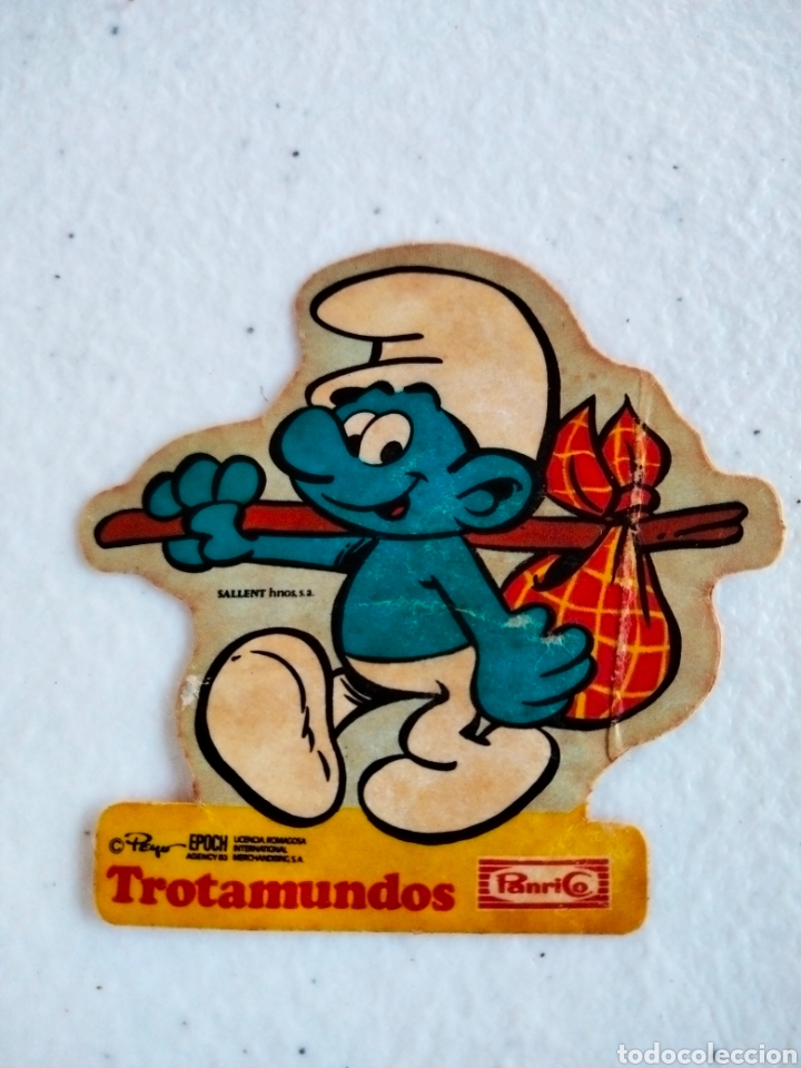 Coleccionismo cromos troquelados antiguos: pitufo Panrico Trotamundos - Foto 1